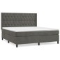 vidaXL Cama box spring con colchón terciopelo gris oscuro 160x200 cm