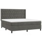 vidaXL Cama box spring con colchón terciopelo gris oscuro 160x200 cm