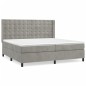 vidaXL Cama box spring con colchón terciopelo gris claro 200x200 cm
