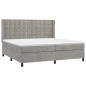vidaXL Cama box spring con colchón terciopelo gris claro 200x200 cm