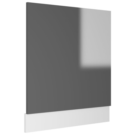 vidaXL Panel para lavavajillas contrachapada gris brillo 59,5x3x67 cm