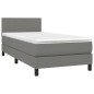 vidaXL Cama box spring con colchón y LED tela gris oscuro 90x200 cm vidaXL Cama box spring con colchón y LED tela gris oscuro 90x200 cm