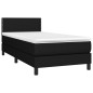 vidaXL Cama box spring colchón y luces LED tela negro 80x200 cm vidaXL Cama box spring colchón y luces LED tela negro 80x200 cm