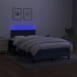 vidaXL Cama box spring con colchón y LED tela azul 120x200 cm vidaXL Cama box spring con colchón y LED tela azul 120x200 cm