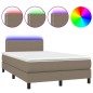 vidaXL Cama box spring con colchón y LED tela gris taupe 120x200 cm vidaXL Cama box spring con colchón y LED tela gris taupe 120x200 cm