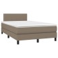 vidaXL Cama box spring con colchón y LED tela gris taupe 120x200 cm vidaXL Cama box spring con colchón y LED tela gris taupe 120x200 cm