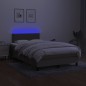 vidaXL Cama box spring con colchón y LED tela gris taupe 120x200 cm vidaXL Cama box spring con colchón y LED tela gris taupe 120x200 cm