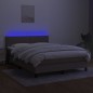 vidaXL Cama box spring colchón y luces LED tela gris taupe 140x190 cm vidaXL Cama box spring colchón y luces LED tela gris taupe 140x190 cm