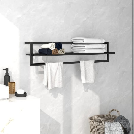 vidaXL Toallero de hierro negro 95x25x22 cm