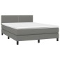 vidaXL Cama box spring colchón y luces LED tela gris oscuro 140x200 cm vidaXL Cama box spring colchón y luces LED tela gris oscuro 140x200 cm