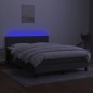 vidaXL Cama box spring colchón y luces LED tela gris oscuro 140x200 cm vidaXL Cama box spring colchón y luces LED tela gris oscuro 140x200 cm