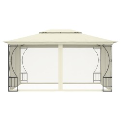vidaXL Cenador con redes color crema 300x400x265 cm