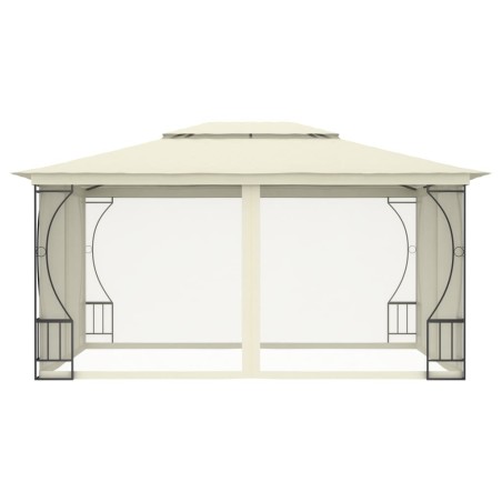 vidaXL Cenador con redes color crema 300x400x265 cm