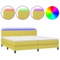 vidaXL Cama box spring colchón y luces LED tela verde 200x200 cm vidaXL Cama box spring colchón y luces LED tela verde 200x200 cm