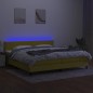 vidaXL Cama box spring colchón y luces LED tela verde 200x200 cm vidaXL Cama box spring colchón y luces LED tela verde 200x200 cm