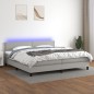 vidaXL Cama box spring con colchón tela y LED gris claro 200x200 cm vidaXL Cama box spring con colchón tela y LED gris claro 200x200 cm