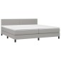vidaXL Cama box spring con colchón tela y LED gris claro 200x200 cm vidaXL Cama box spring con colchón tela y LED gris claro 200x200 cm