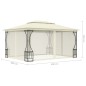 vidaXL Cenador con redes color crema 300x400x265 cm vidaXL Cenador con redes color crema 300x400x265 cm