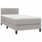vidaXL Cama box spring colchón y luces LED tela gris claro 90x190 cm vidaXL Cama box spring colchón y luces LED tela gris claro 90x190 cm