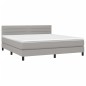 vidaXL Cama box spring colchón y luces LED tela gris claro 180x200 cm vidaXL Cama box spring colchón y luces LED tela gris claro 180x200 cm
