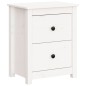 vidaXL Mesita de noche madera maciza de pino blanca 50x35x61,5 cm vidaXL Mesita de noche madera maciza de pino blanca 50x35x61,5 cm