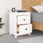 vidaXL Mesita de noche madera maciza de pino blanca 50x35x61,5 cm vidaXL Mesita de noche madera maciza de pino blanca 50x35x61,5 cm