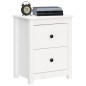 vidaXL Mesita de noche madera maciza de pino blanca 50x35x61,5 cm vidaXL Mesita de noche madera maciza de pino blanca 50x35x61,5 cm