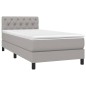 vidaXL Cama box spring colchón y luces LED tela gris claro 80x200 cm vidaXL Cama box spring colchón y luces LED tela gris claro 80x200 cm