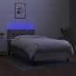 vidaXL Cama box spring colchón y luces LED tela gris claro 80x200 cm vidaXL Cama box spring colchón y luces LED tela gris claro 80x200 cm