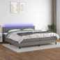 vidaXL Cama box spring colchón y luces LED tela gris claro 200x200 cm vidaXL Cama box spring colchón y luces LED tela gris claro 200x200 cm