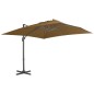 vidaXL Sombrilla voladiza con poste de aluminio 300x300 cm gris topo vidaXL Sombrilla voladiza con poste de aluminio 300x300 cm gris topo