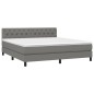vidaXL Cama box spring colchón y luces LED tela gris oscuro 160x200 cm vidaXL Cama box spring colchón y luces LED tela gris oscuro 160x200 cm