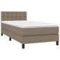 vidaXL Cama box spring colchón y luces LED gris taupe 80x200 cm vidaXL Cama box spring colchón y luces LED gris taupe 80x200 cm