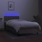vidaXL Cama box spring colchón y luces LED gris taupe 80x200 cm vidaXL Cama box spring colchón y luces LED gris taupe 80x200 cm