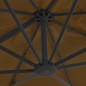 vidaXL Sombrilla voladiza con poste de aluminio 300x300 cm gris topo vidaXL Sombrilla voladiza con poste de aluminio 300x300 cm gris topo