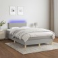 vidaXL Cama box spring con colchón tela y LED gris claro 120x200 cm vidaXL Cama box spring con colchón tela y LED gris claro 120x200 cm