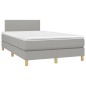 vidaXL Cama box spring con colchón tela y LED gris claro 120x200 cm vidaXL Cama box spring con colchón tela y LED gris claro 120x200 cm