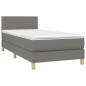 vidaXL Cama box spring colchón y luces LED tela gris oscuro 100x200 cm vidaXL Cama box spring colchón y luces LED tela gris oscuro 100x200 cm