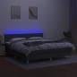 vidaXL Cama box spring con colchón y LED tela gris oscuro 180x200 cm vidaXL Cama box spring con colchón y LED tela gris oscuro 180x200 cm