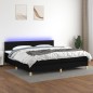 vidaXL Cama box spring con colchón LED tela negro 200x200 cm vidaXL Cama box spring con colchón LED tela negro 200x200 cm