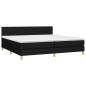 vidaXL Cama box spring con colchón LED tela negro 200x200 cm vidaXL Cama box spring con colchón LED tela negro 200x200 cm