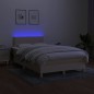 vidaXL Cama box spring con colchón y LED tela crema 120x200 cm vidaXL Cama box spring con colchón y LED tela crema 120x200 cm