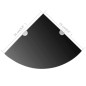vidaXL Estante de esquina con soportes cromados vidrio negro 25x25 cm