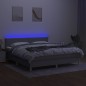 vidaXL Cama box spring con colchón tela y LED gris claro 180x200 cm vidaXL Cama box spring con colchón tela y LED gris claro 180x200 cm