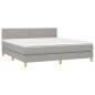 vidaXL Cama box spring con colchón tela y LED gris claro 180x200 cm vidaXL Cama box spring con colchón tela y LED gris claro 180x200 cm