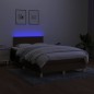 vidaXL Cama box spring con colchón y LED tela marrón oscuro 120x200 cm vidaXL Cama box spring con colchón y LED tela marrón oscuro 120x200 cm