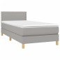 vidaXL Cama box spring con colchón tela y LED gris claro 100x200 cm vidaXL Cama box spring con colchón tela y LED gris claro 100x200 cm