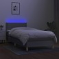 vidaXL Cama box spring con colchón tela y LED gris claro 100x200 cm vidaXL Cama box spring con colchón tela y LED gris claro 100x200 cm