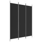 vidaXL Biombo divisor de 3 paneles de tela negro 150x200 cm vidaXL Biombo divisor de 3 paneles de tela negro 150x200 cm
