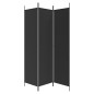 vidaXL Biombo divisor de 3 paneles de tela negro 150x200 cm vidaXL Biombo divisor de 3 paneles de tela negro 150x200 cm